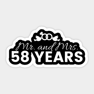 58th Wedding Anniversary Couples Gift Sticker